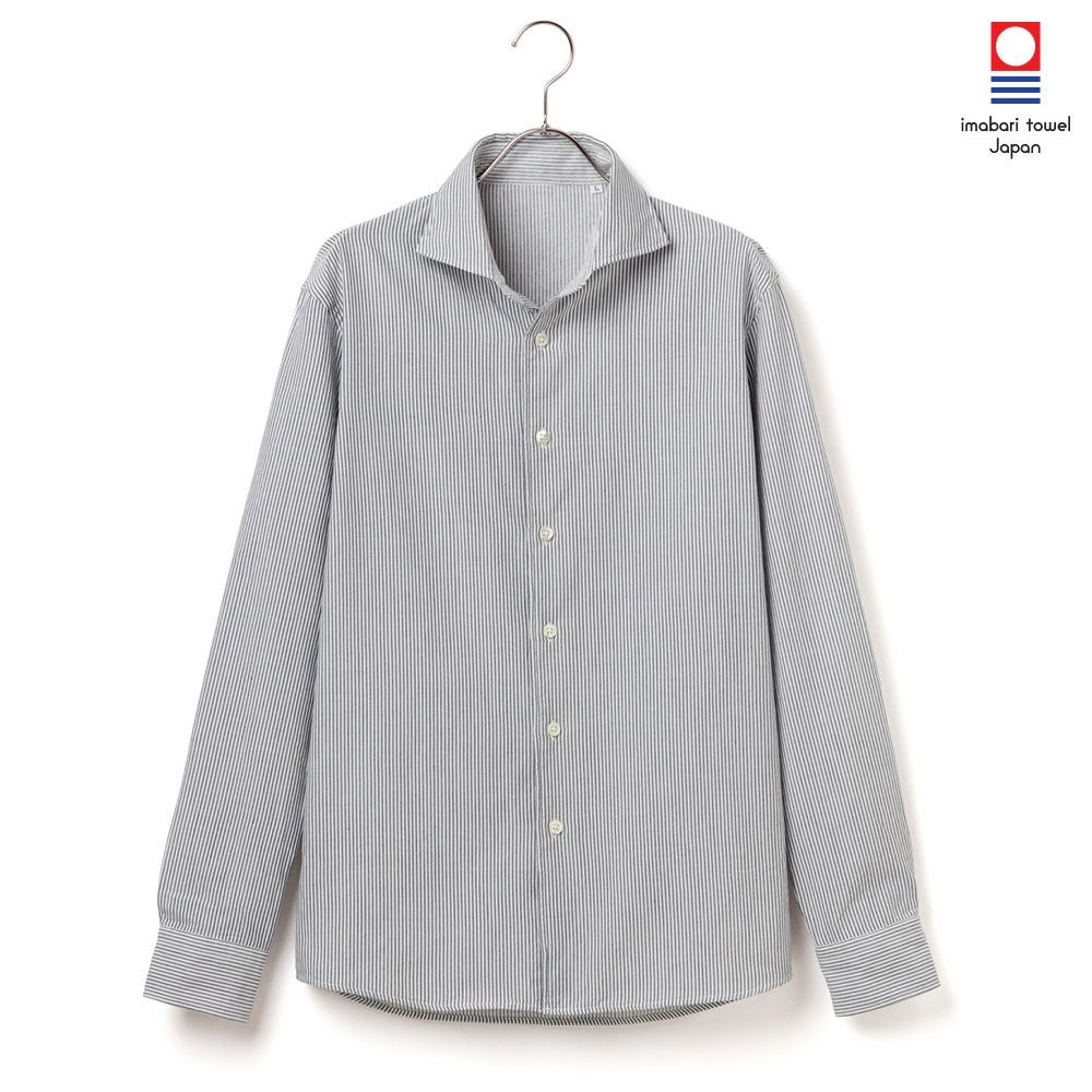 今治プレミアムパイル×オリーブ染】 メンズ カジュアルシャツ 長袖