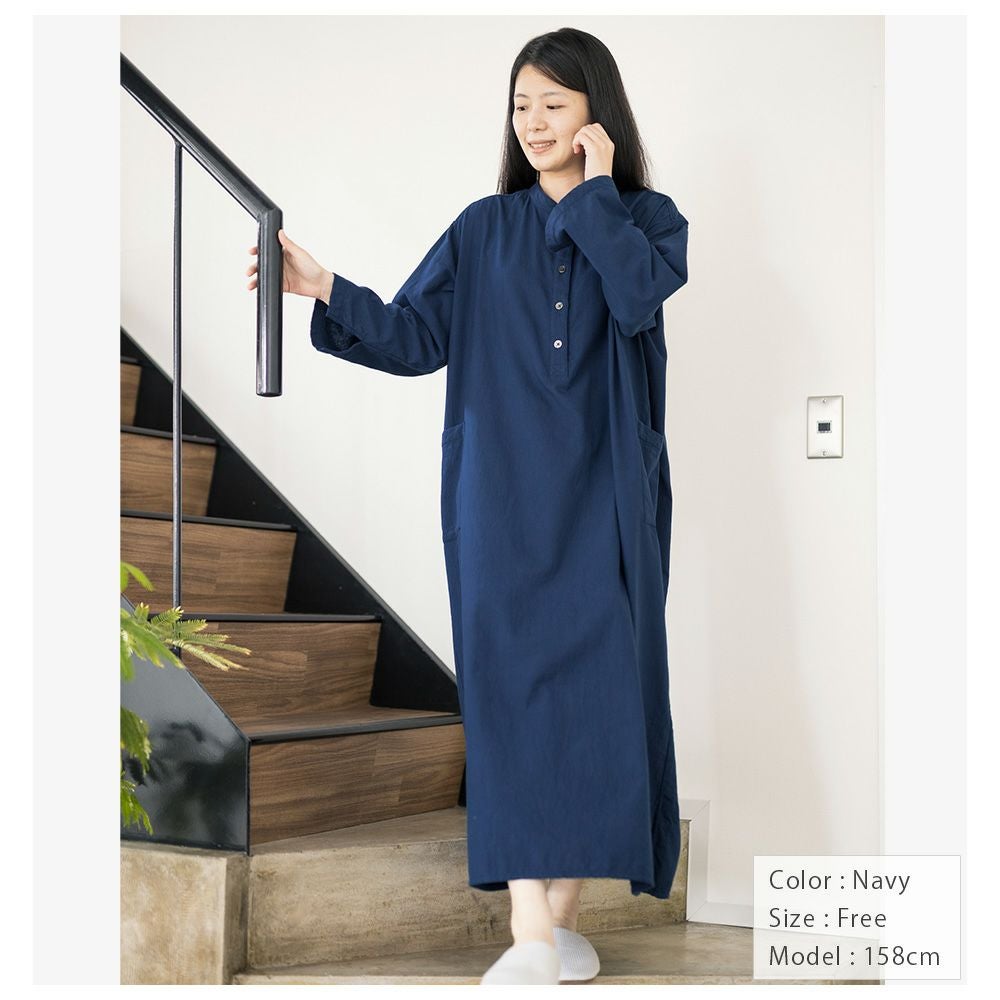 羽織り　ワンピース　ガウン　ルームウェア　portobello　ブルー レースポニー ガウンワンピース | marble SUD(マーブルシュッド)公式通販