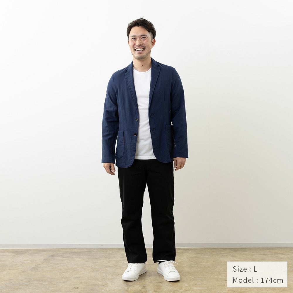 和晒京ふたえガーゼ メンズ ライトジャケット ネイビー | hadae