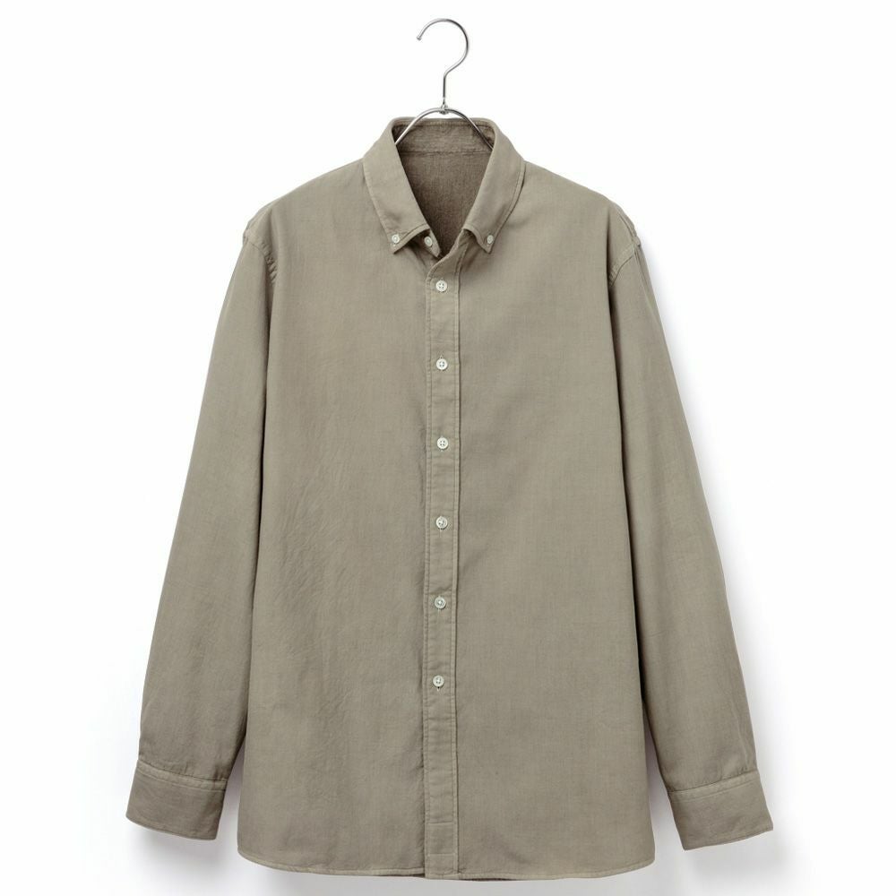 OLD JOE BRAND 長袖ボタンダウンシャツ　カーキ　　Mサイズ 今治プレミアムパイル×オリーブ染】 メンズ カジュアルシャツ 長袖