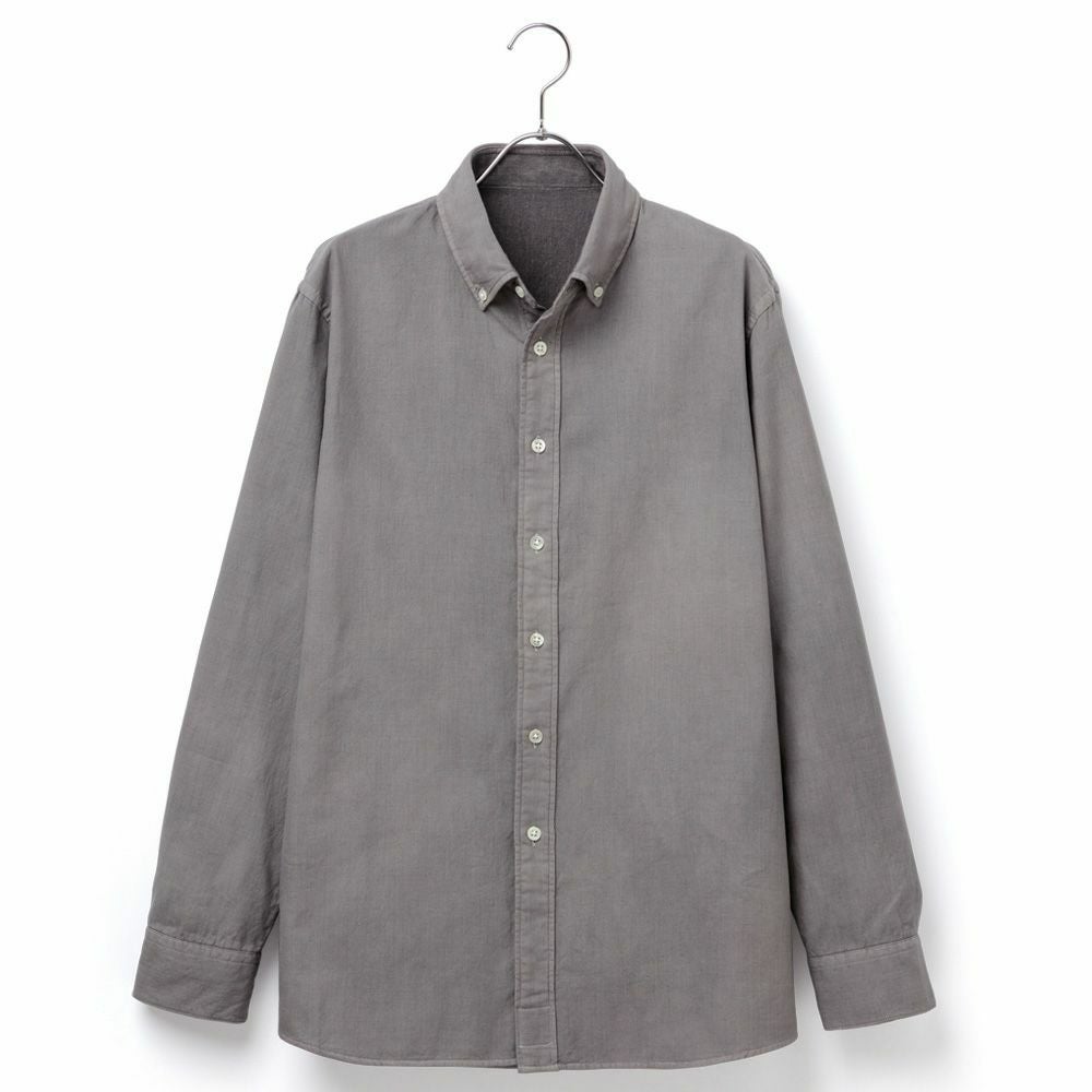 今治プレミアムパイル×オリーブ染】 メンズ カジュアルシャツ 長袖